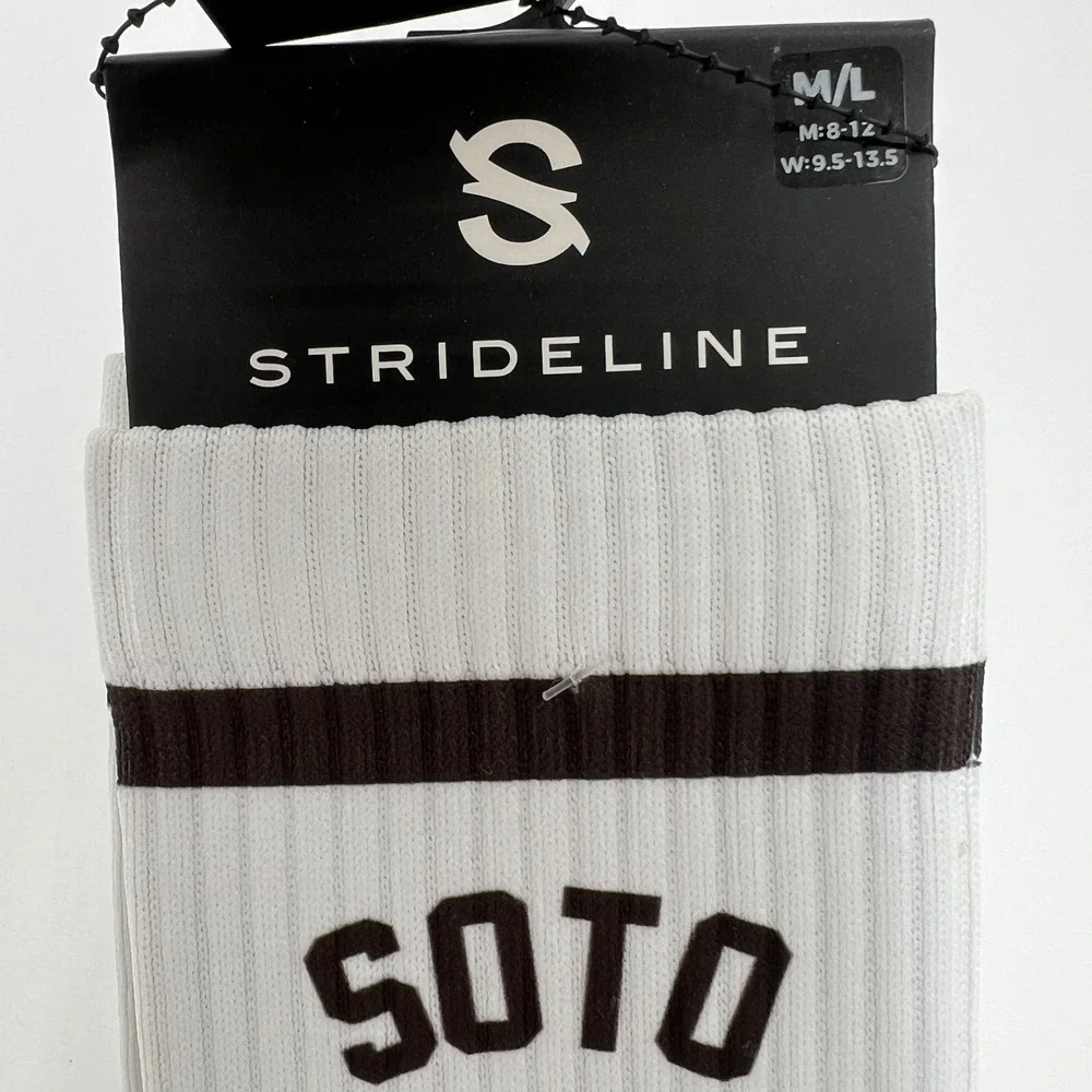 Strideline Juan Soto San Diego Padres Premium Crew Sherzy Socks MLB‎ White M/L
